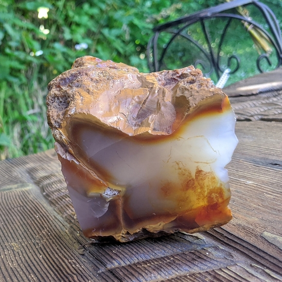 *SOLD* Large natural Agate abstract cut stone bookend 973g - Picture 10 of 12